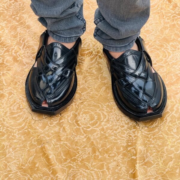 zardari black chappal